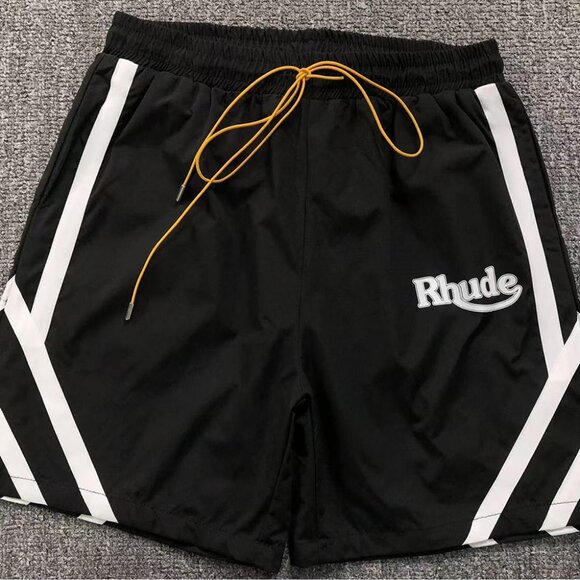 Rhude Summer Letter Logo Print Drawstring Shorts